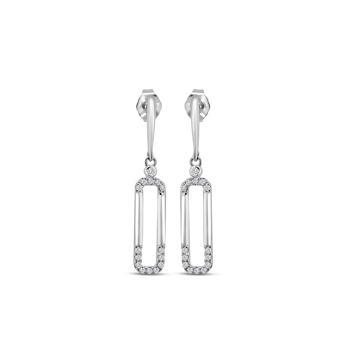0.20 Ctw Diamond Paper Clip Earring with Push Back