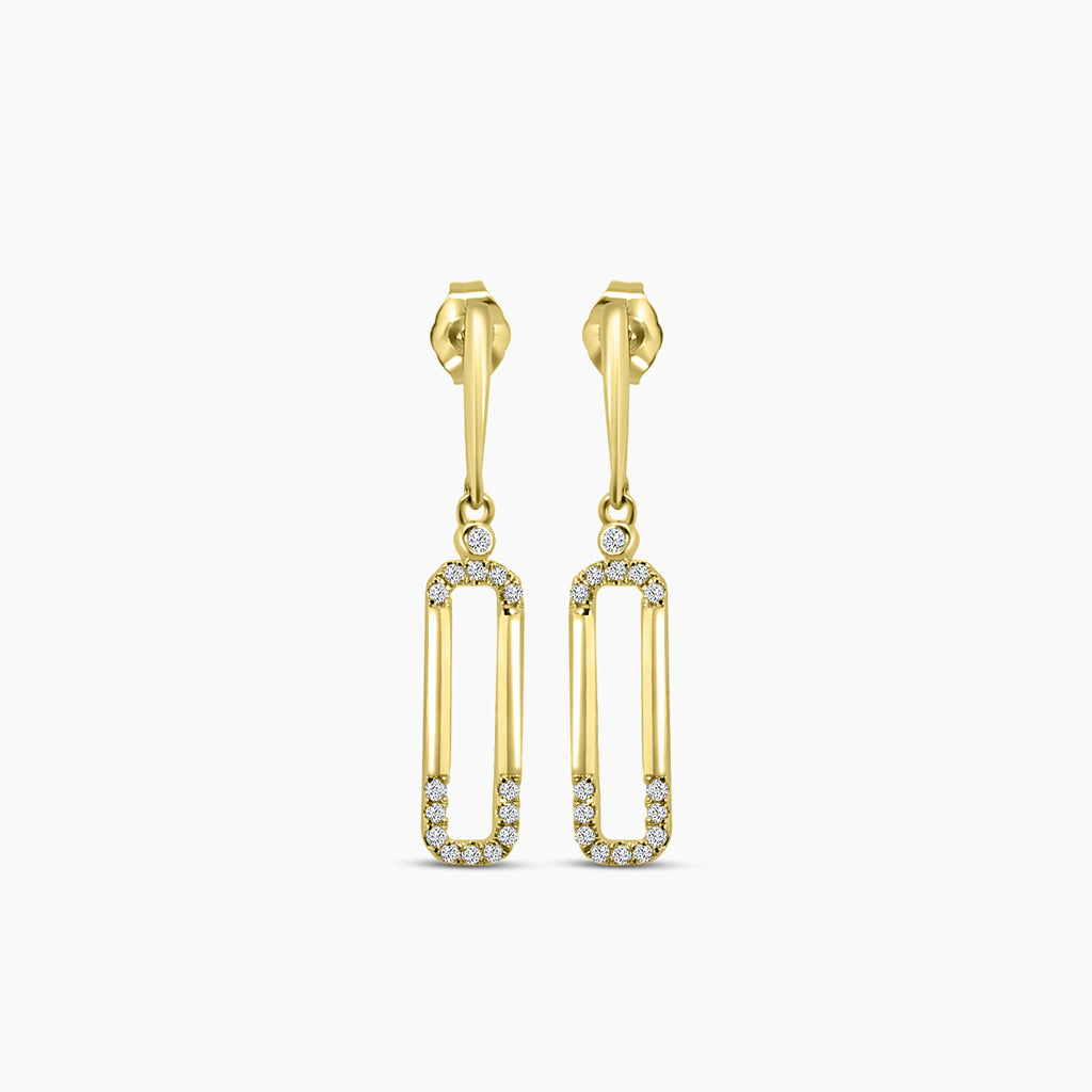 0.20 Ctw Diamond Paper Clip Earring with Push Back
