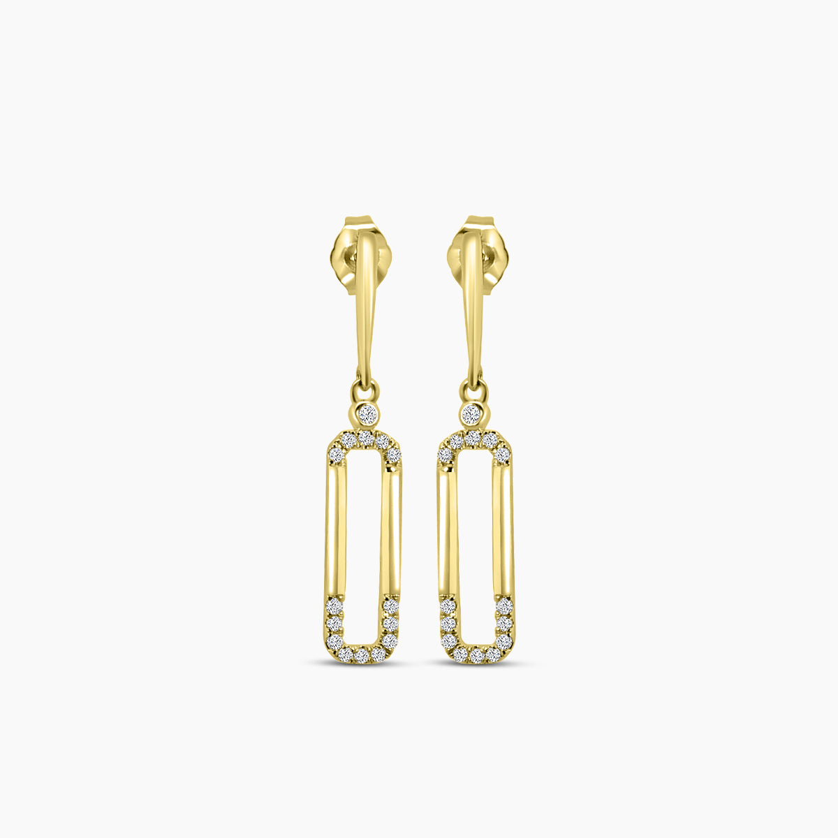 0.20 Ctw Diamond Paper Clip Earring with Push Back