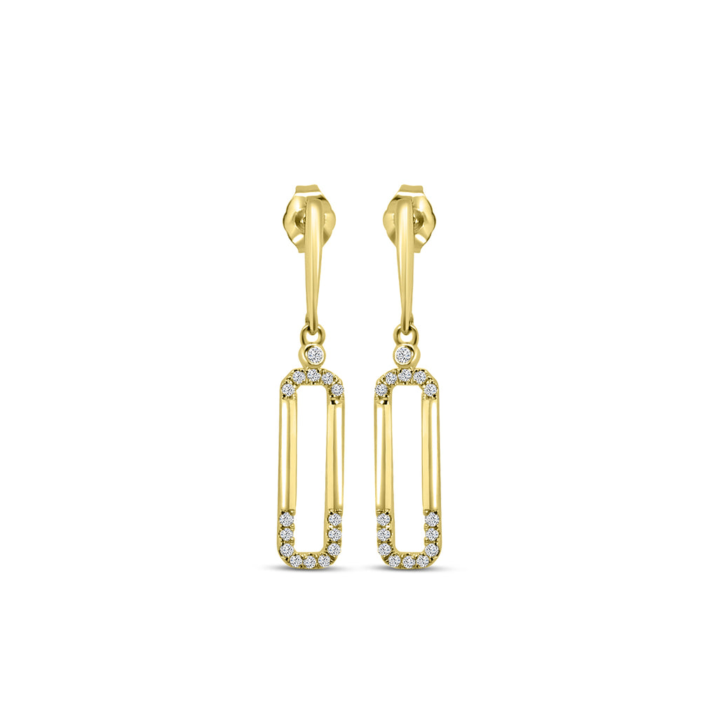 0.20 Ctw Diamond Paper Clip Earring with Push Back