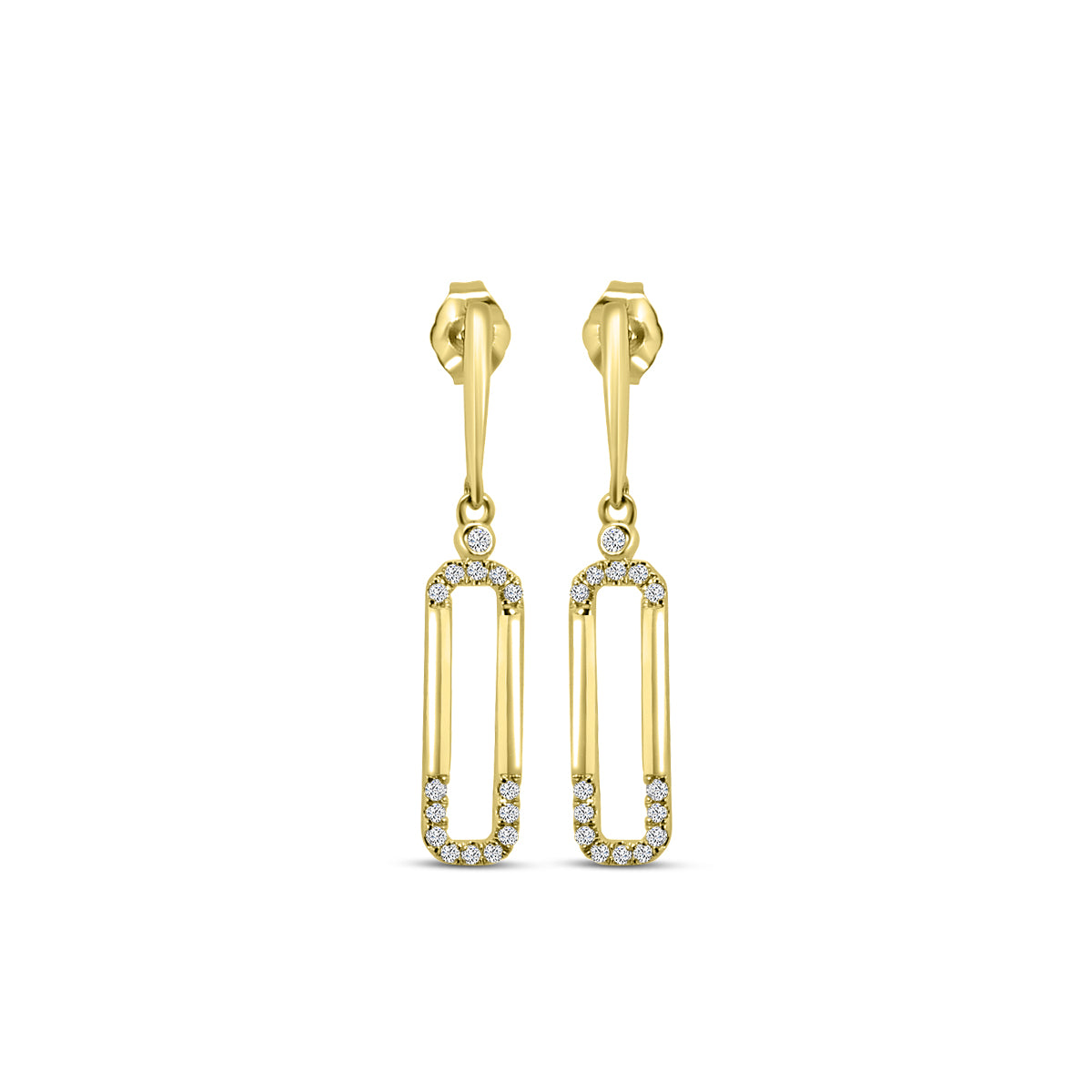 0.20 Ctw Diamond Paper Clip Earring with Push Back