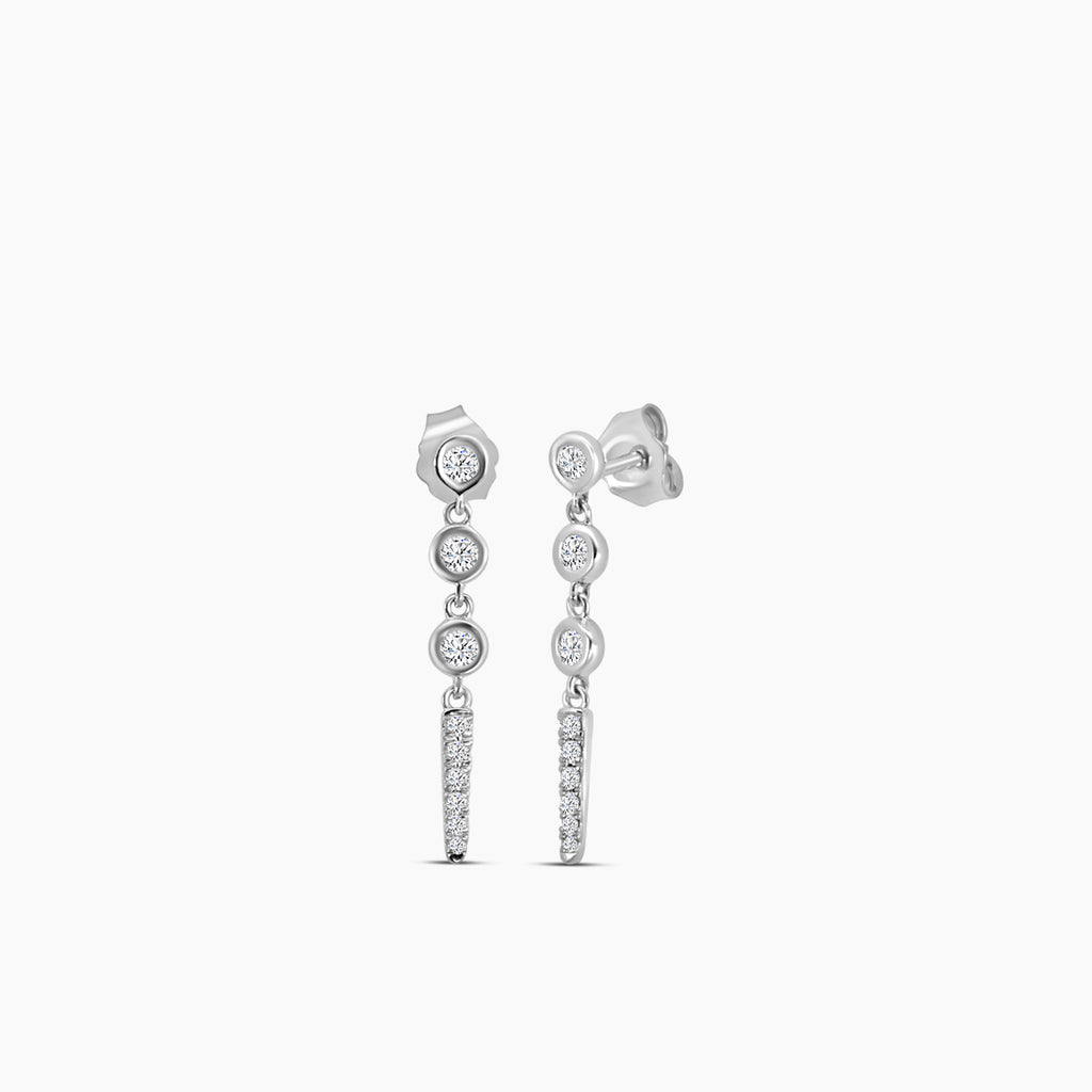Bezel set 0.28 Ctw Diamond Fashion Dangling Earring