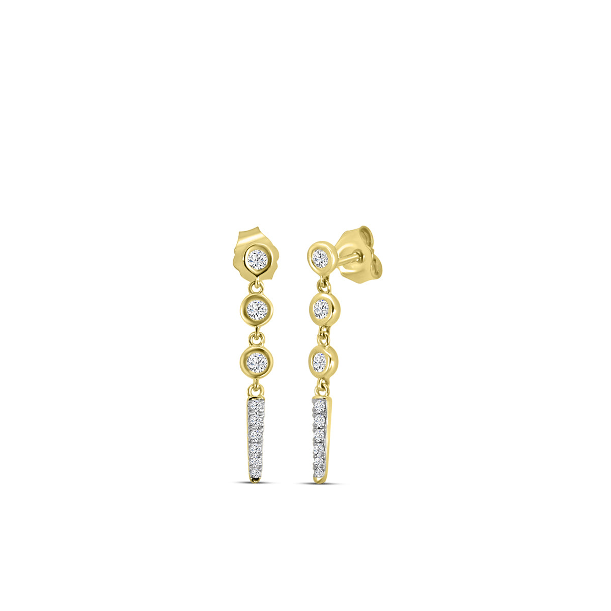 Bezel Set 0.28 Ctw Diamond Fashion Dangling Earring