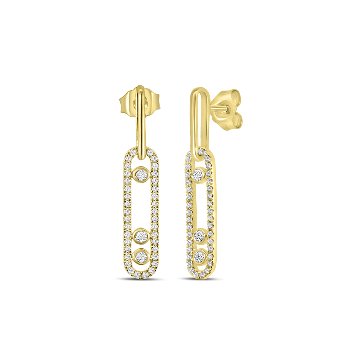0.40 Ctw moving Diamond Paperclip Earring
