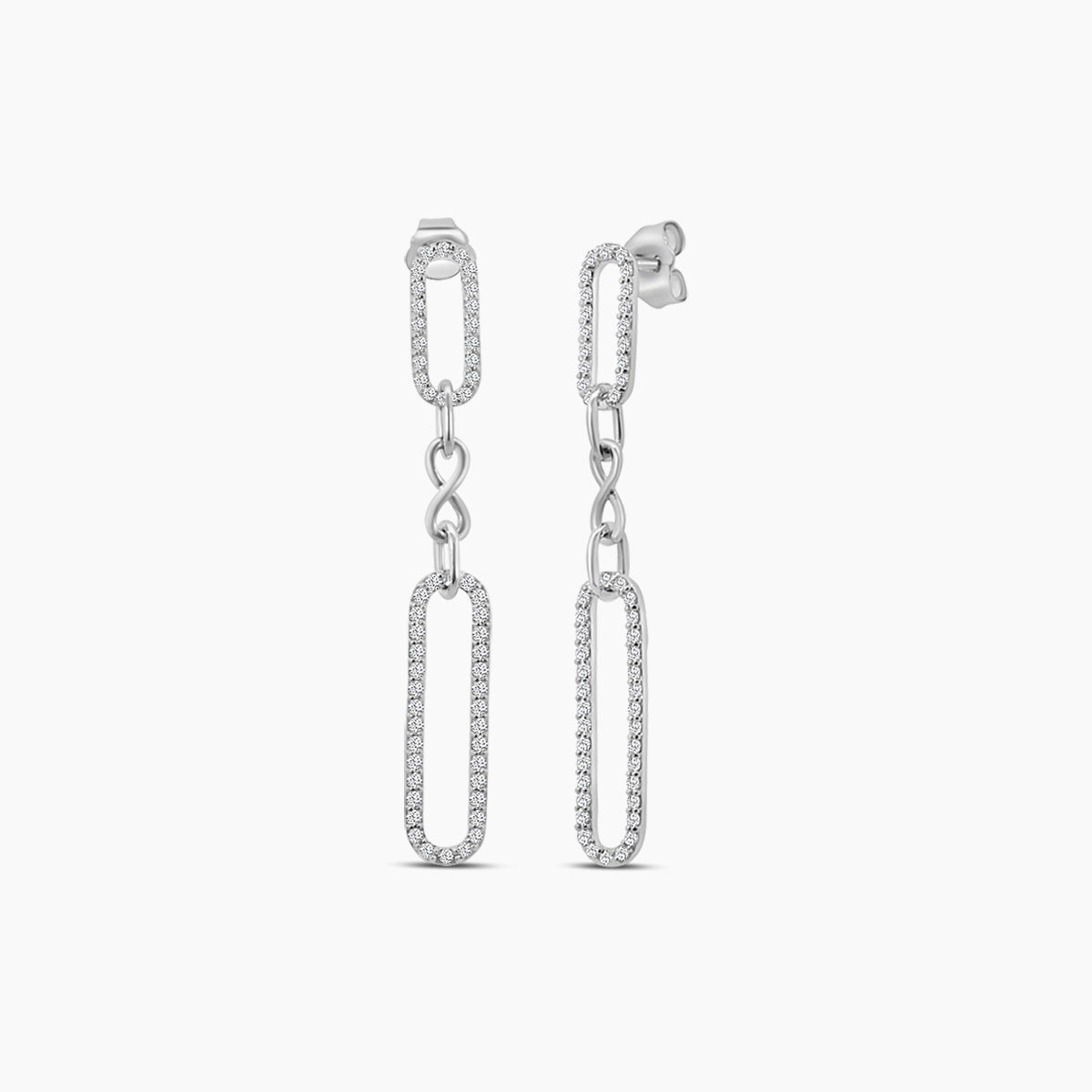 0.50 Ctw moving Diamond Paperclip Earring