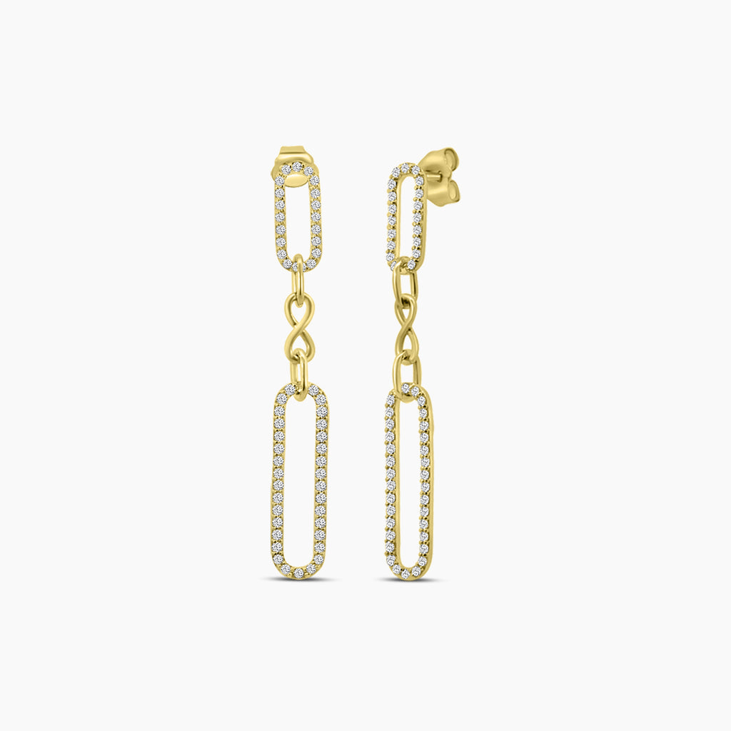 0.50 Ctw moving Diamond Paperclip Earring