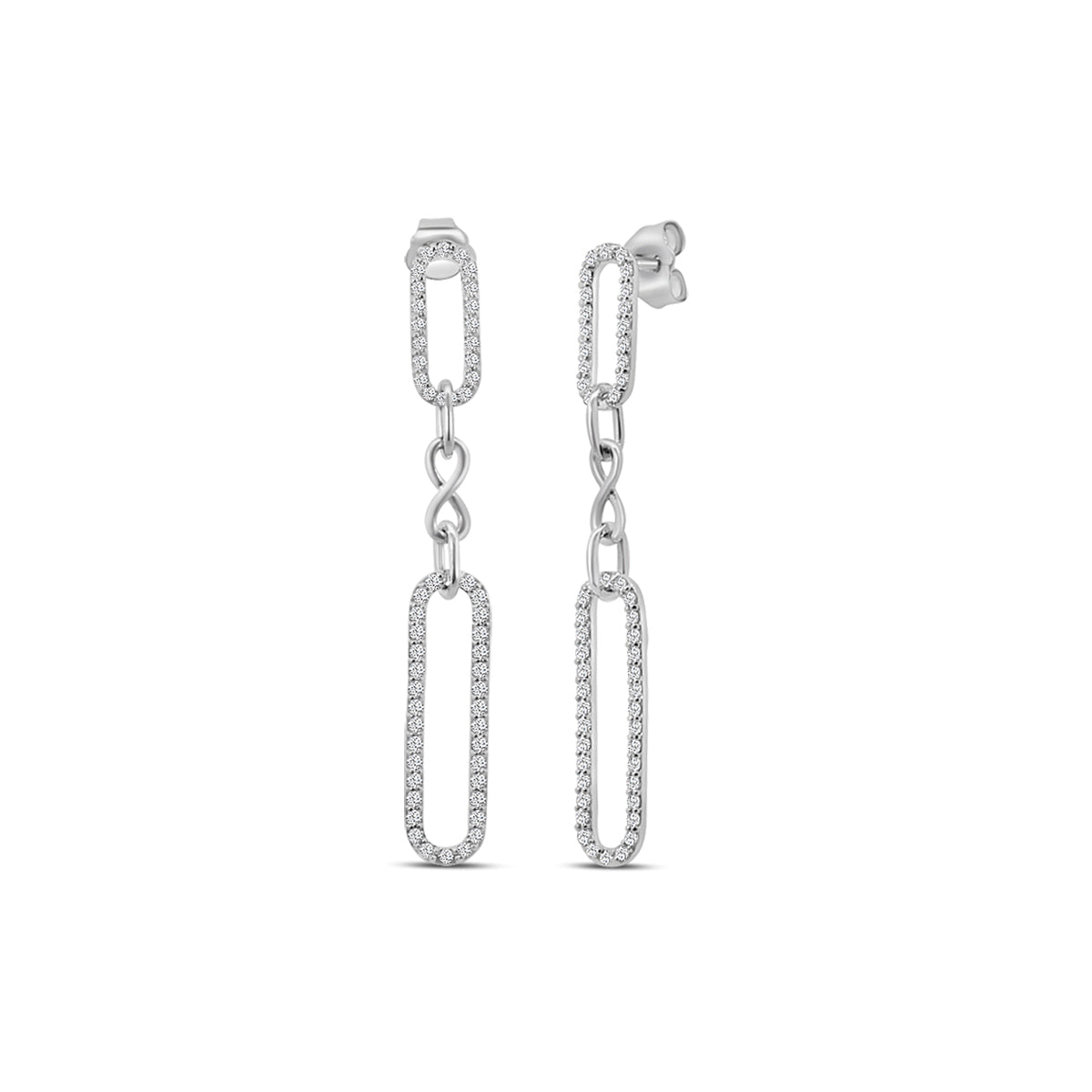 0.50 Ctw moving Diamond Paperclip Earring
