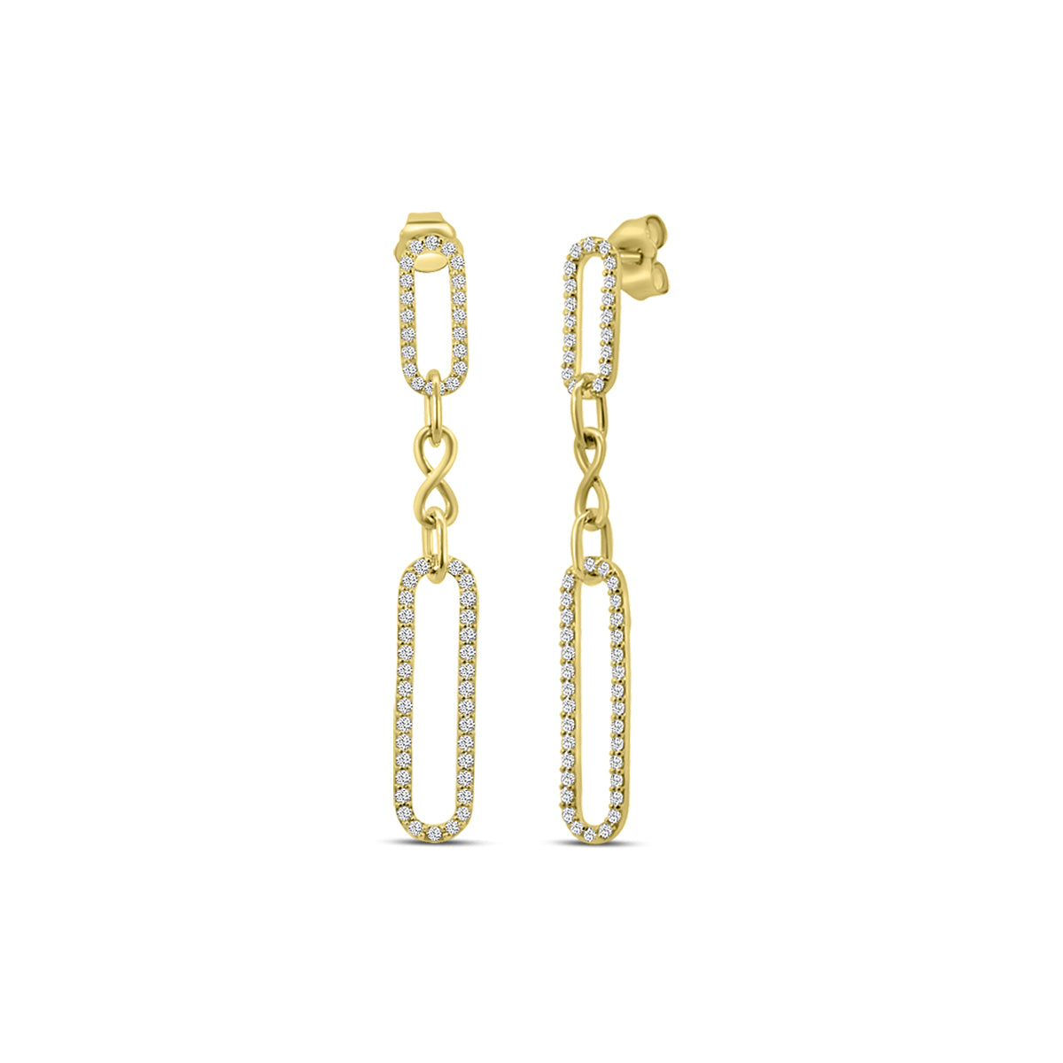 0.50 Ctw moving Diamond Paperclip Earring