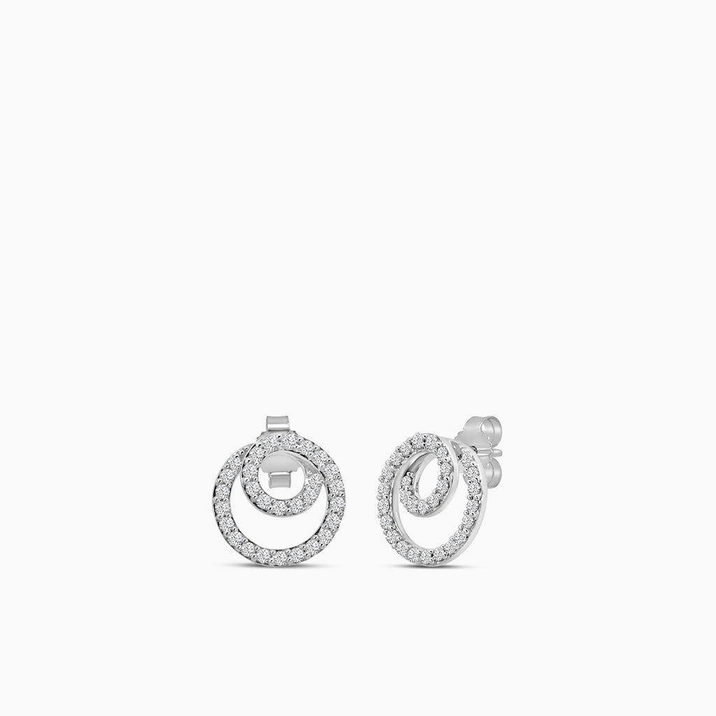 0.40 Ctw Diamond Double Circle Earring