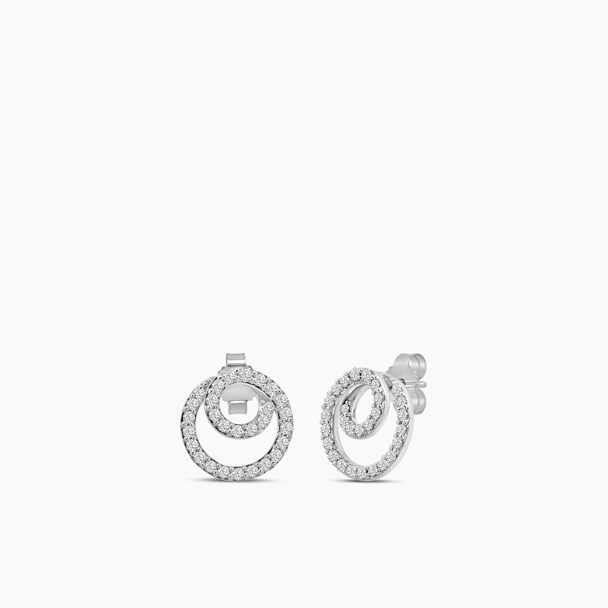 0.40 Ctw Diamond Double Circle Earring