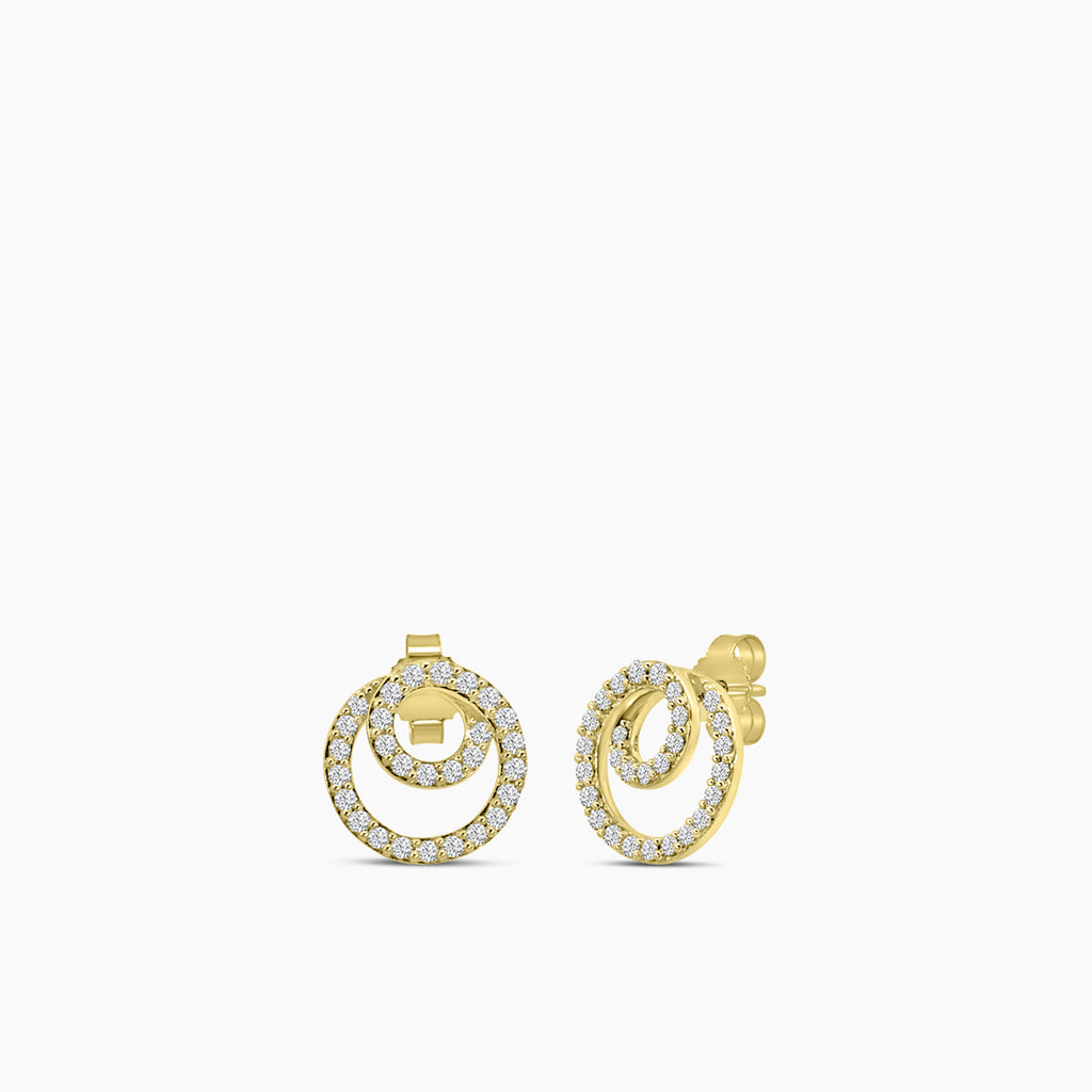 0.40 Ctw Diamond Double Circle Earring