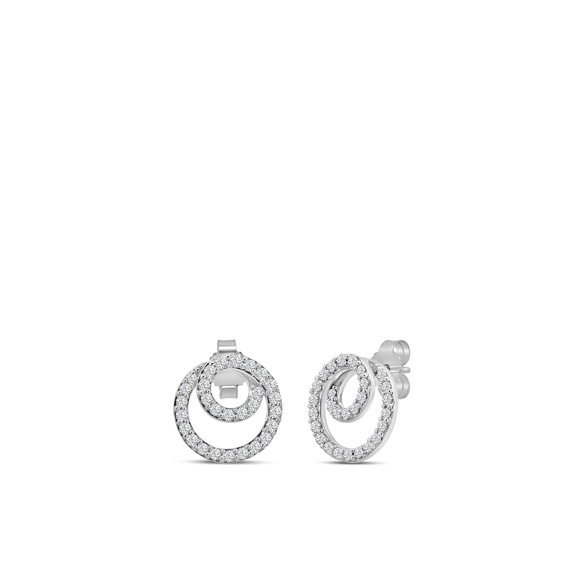 0.40 Ctw Diamond Double Circle Earring