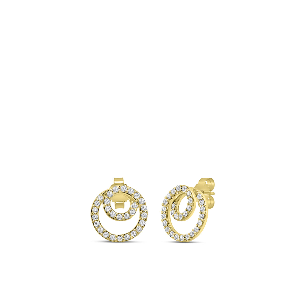 0.40 Ctw Diamond Double Circle Earring