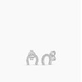 14KY 0.10 Ctw Diamond Horseshoe Earring