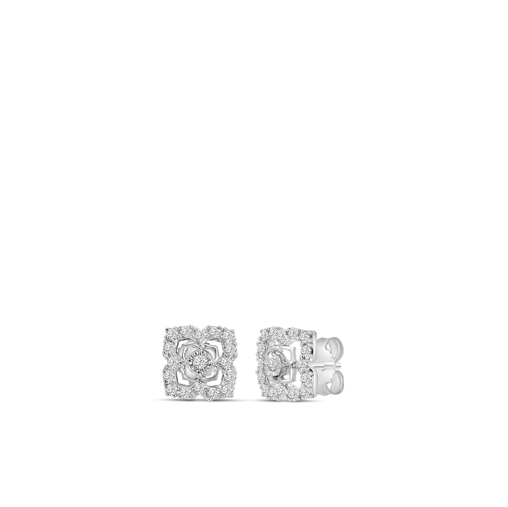 0.25 Ctw Diamond Four Petal Earring
