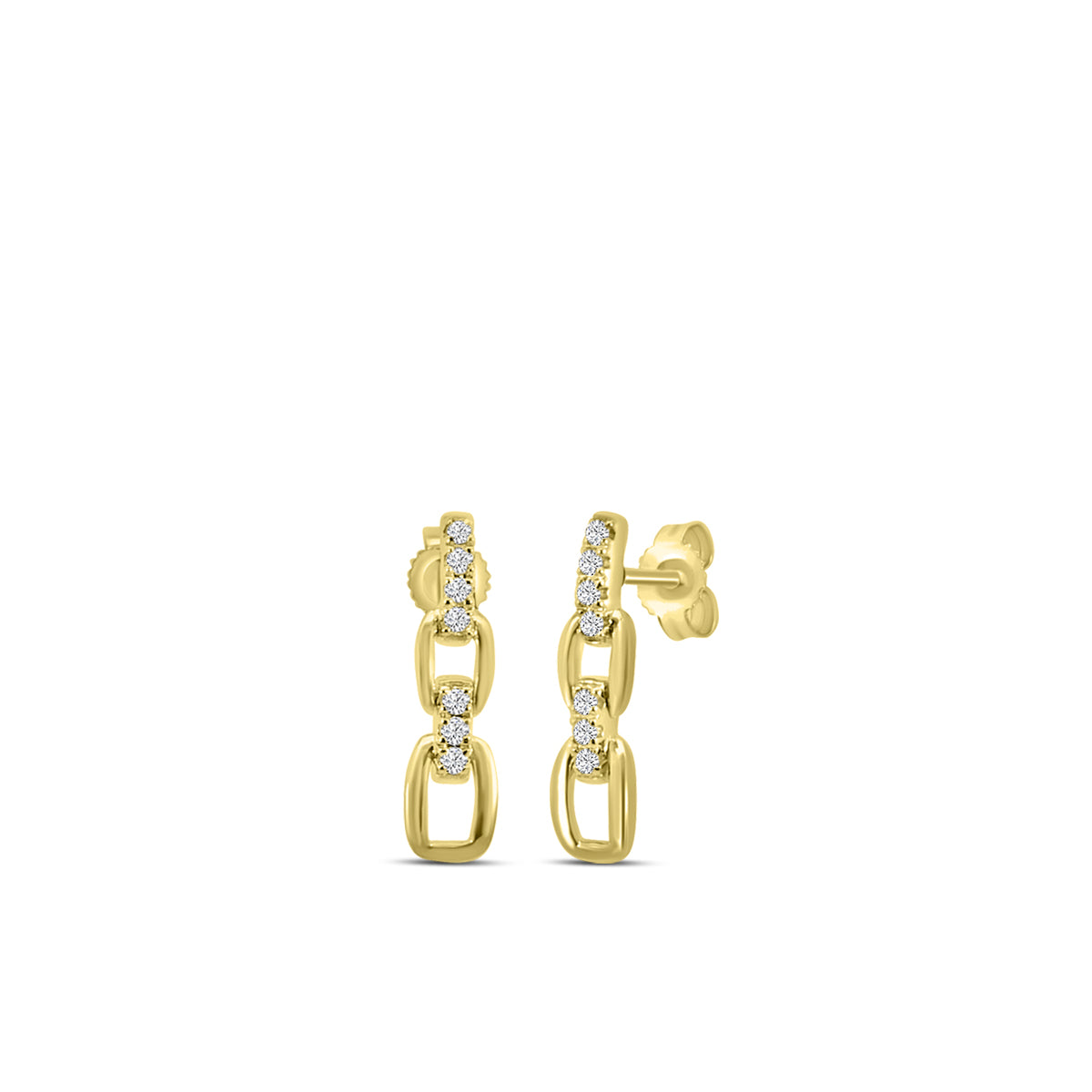 0.15 Ctw Diamond Paperclip earring