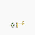 14KY 0.15 ctw Diam and Emerald Earrings