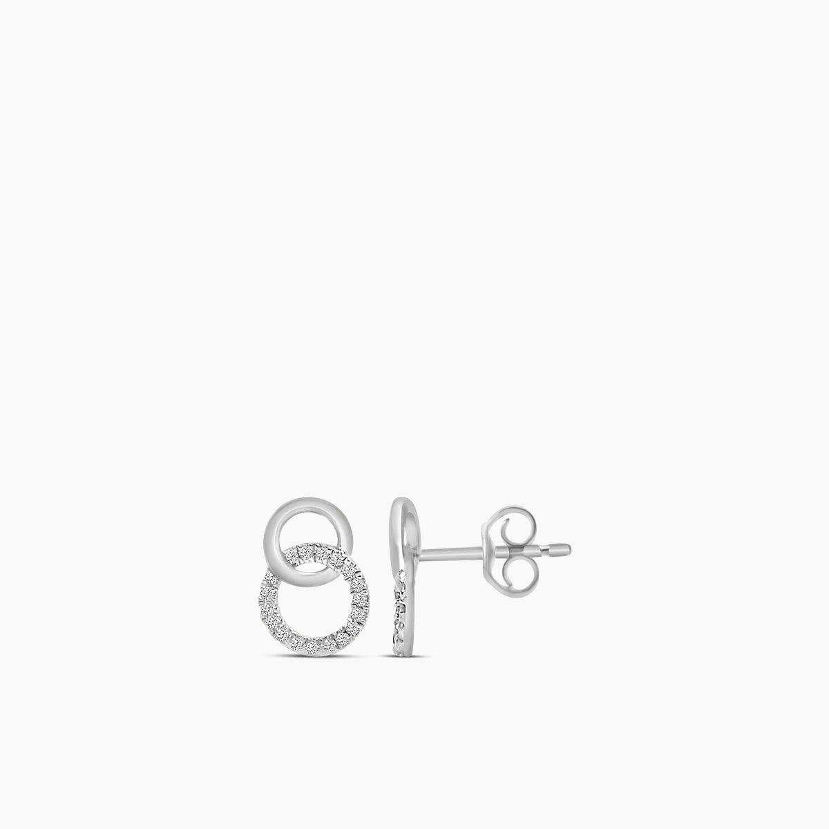 0.15 ctw Diam Two Circle interlocking Earrings