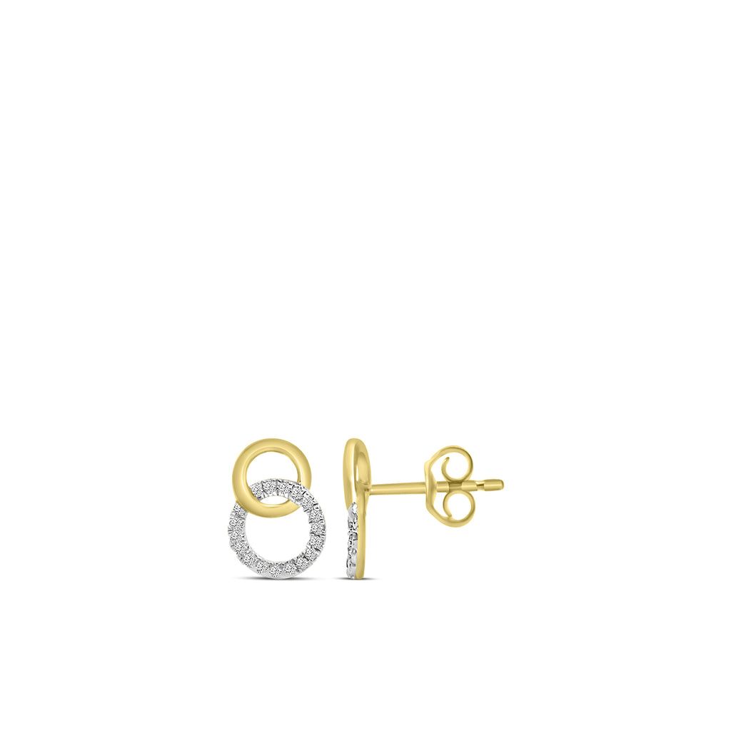 0.15 ctw Diam Two Circle interlocking Earrings