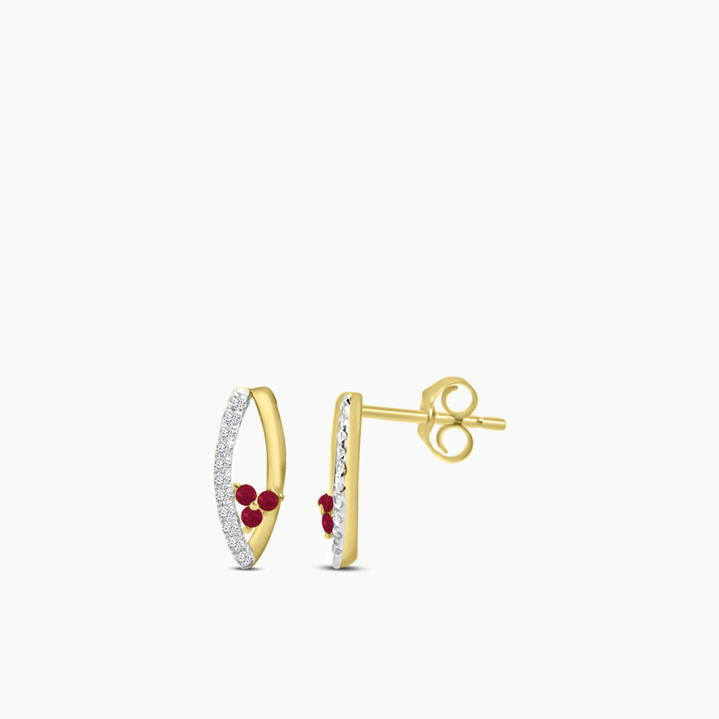 0.10 ctw Diam and Ruby Fashion Earrings