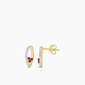 0.10 ctw Diam and Ruby Fashion Earrings
