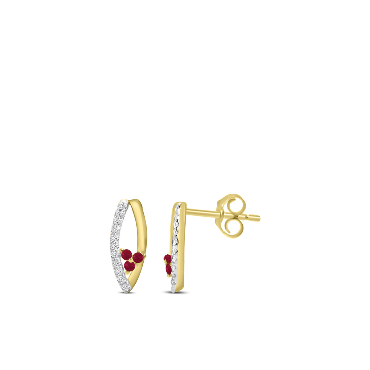 0.10 ctw Diam and Ruby Fashion Earrings
