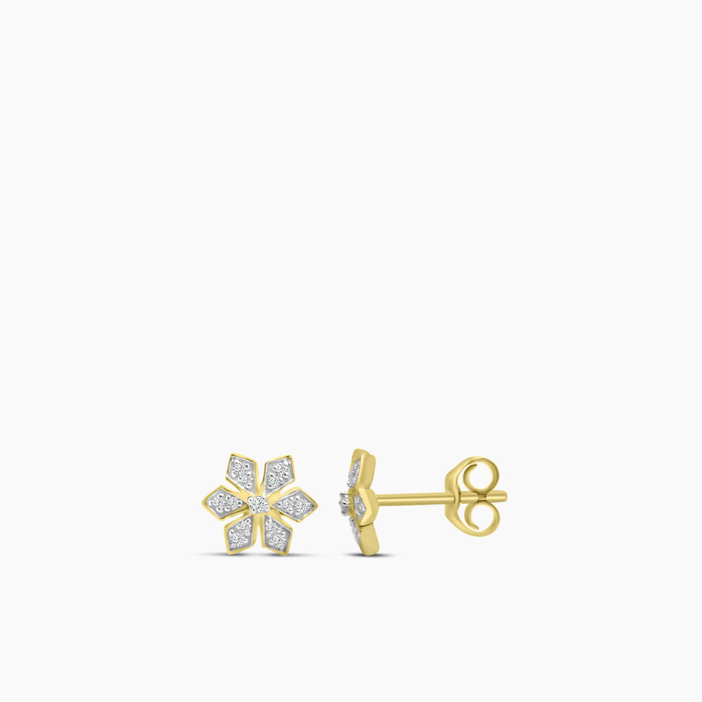 0.10 ctw Diam Flower Earrings