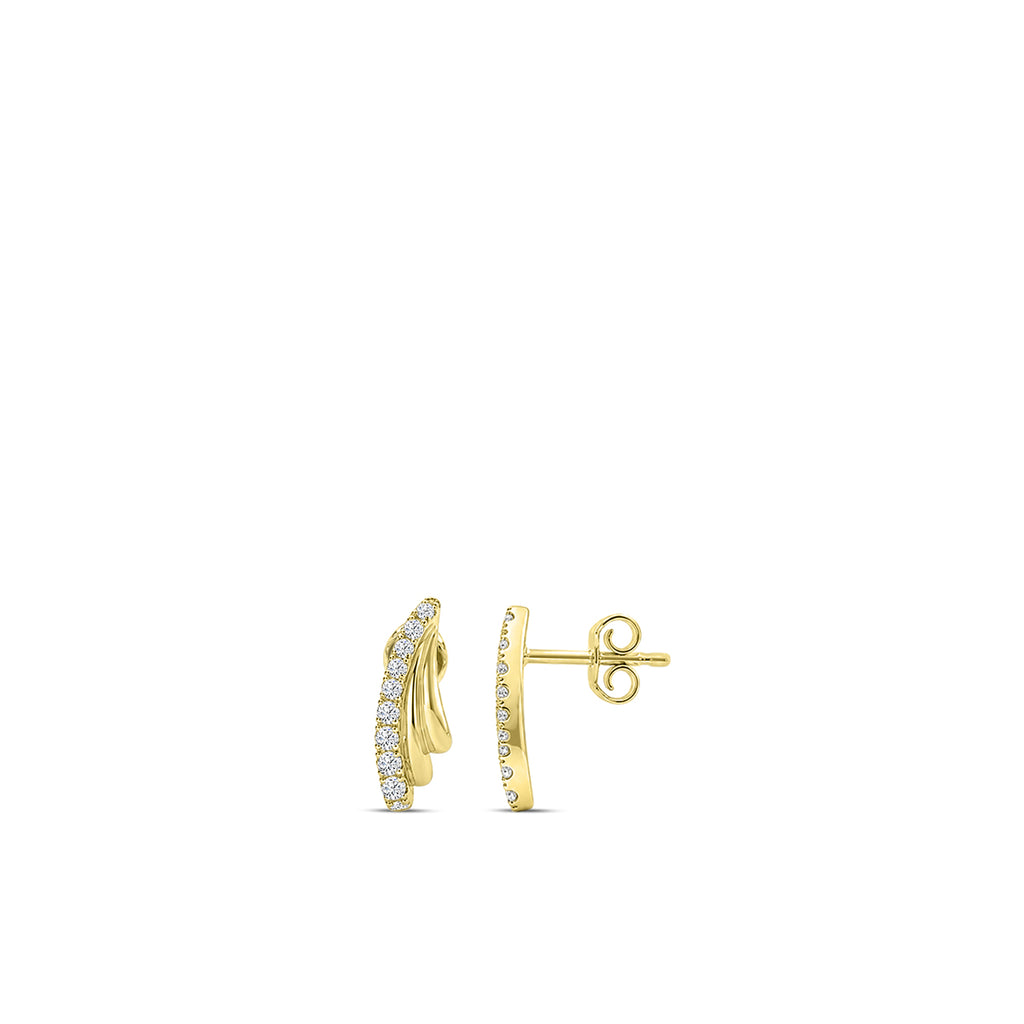 14KW 0.25 Ctw Diamond Feather shape Earring