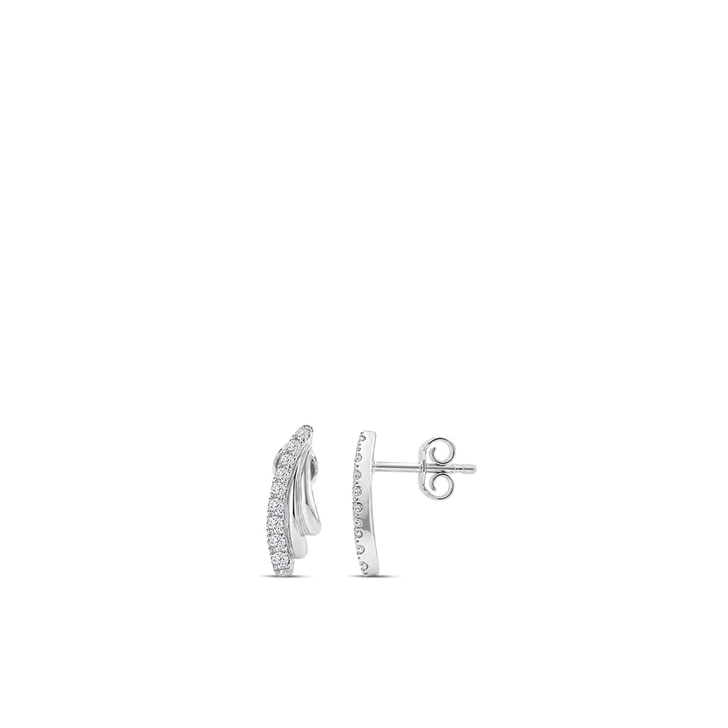 14KW 0.25 Ctw Diamond Feather shape Earring