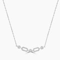 Classic 4 Prong 0.25 Ctw Diamond Fashion Paperclip Necklace with Chain