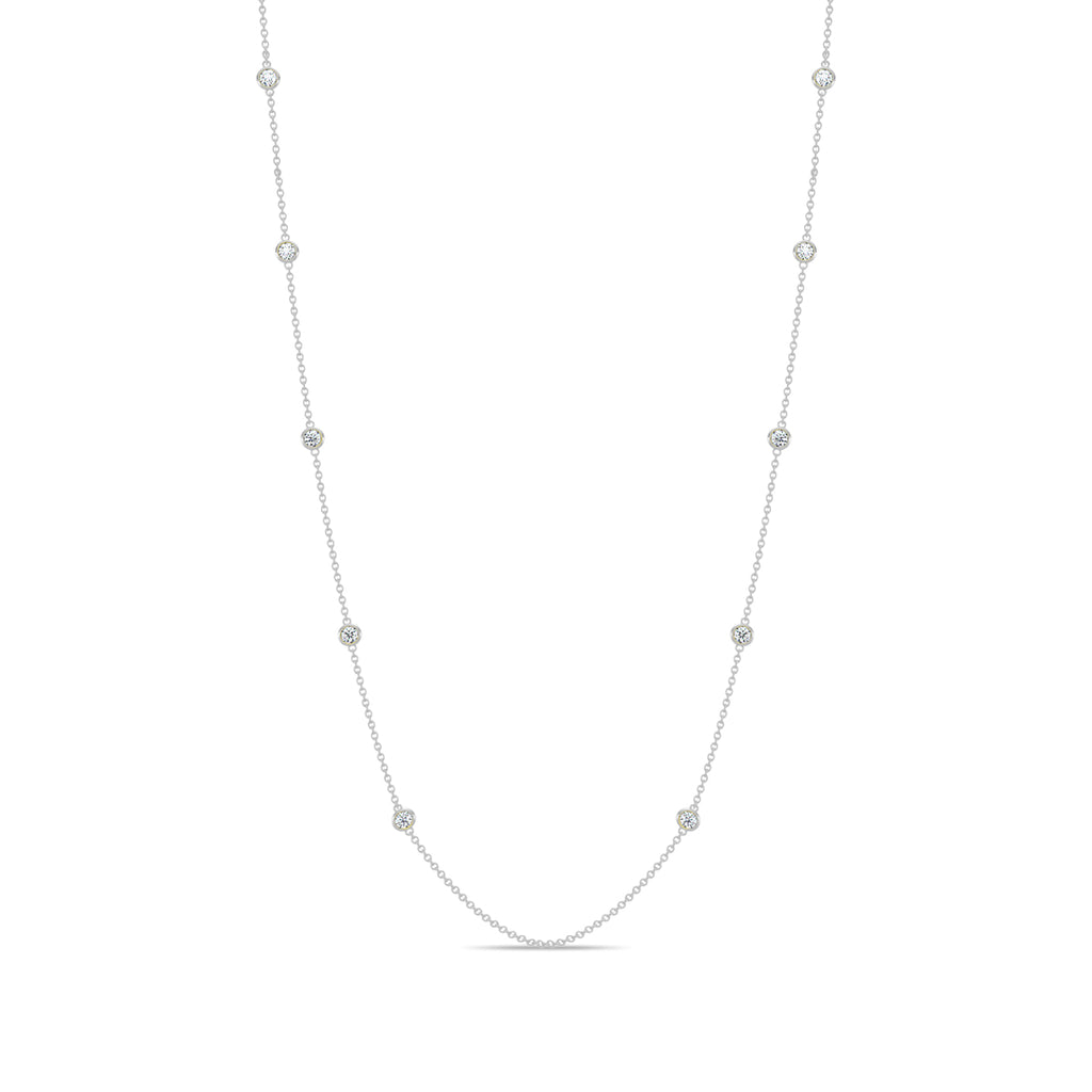 Classic 0.25 Ctw Diamond Station Necklace with 10 Stones
