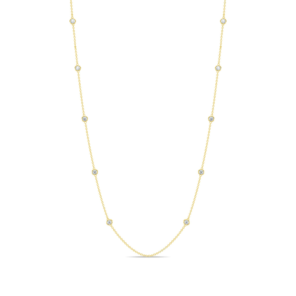 Classic 0.25 Ctw Diamond Station Necklace with 10 Stones