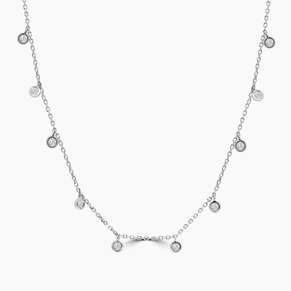 14KW 0.25 CTW Bezel Set Diamond Cleopetra Necklace