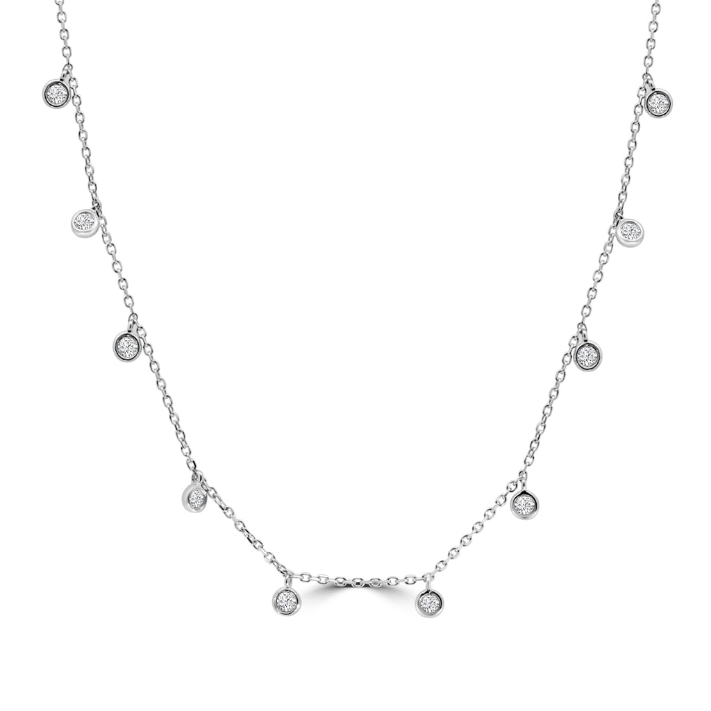14KW 0.25 CTW Bezel Set Diamond Cleopetra Necklace