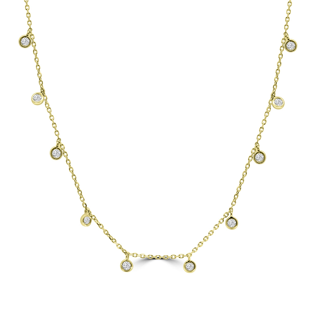 0.25 CTW Bezel Set Diamond Cleopetra Necklace