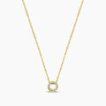 14KY 0.05 Ctw Diamond Circle Pendant with Chain