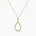 0.10 Ctw Diamond Marquise and Dot with Milgrain Pear Shape Pendant with Chain