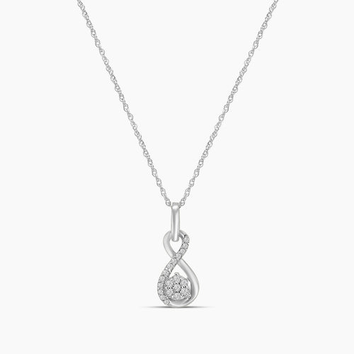 0.08 Ctw Diam Infinity Shape Cluster Necklace