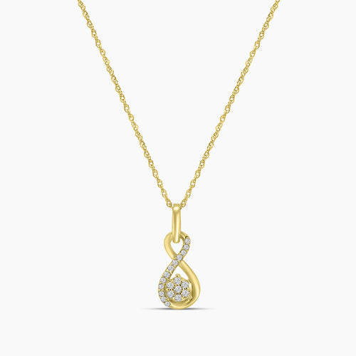 0.08 Ctw Diamond Infinity Shape Cluster Pendant with Chain