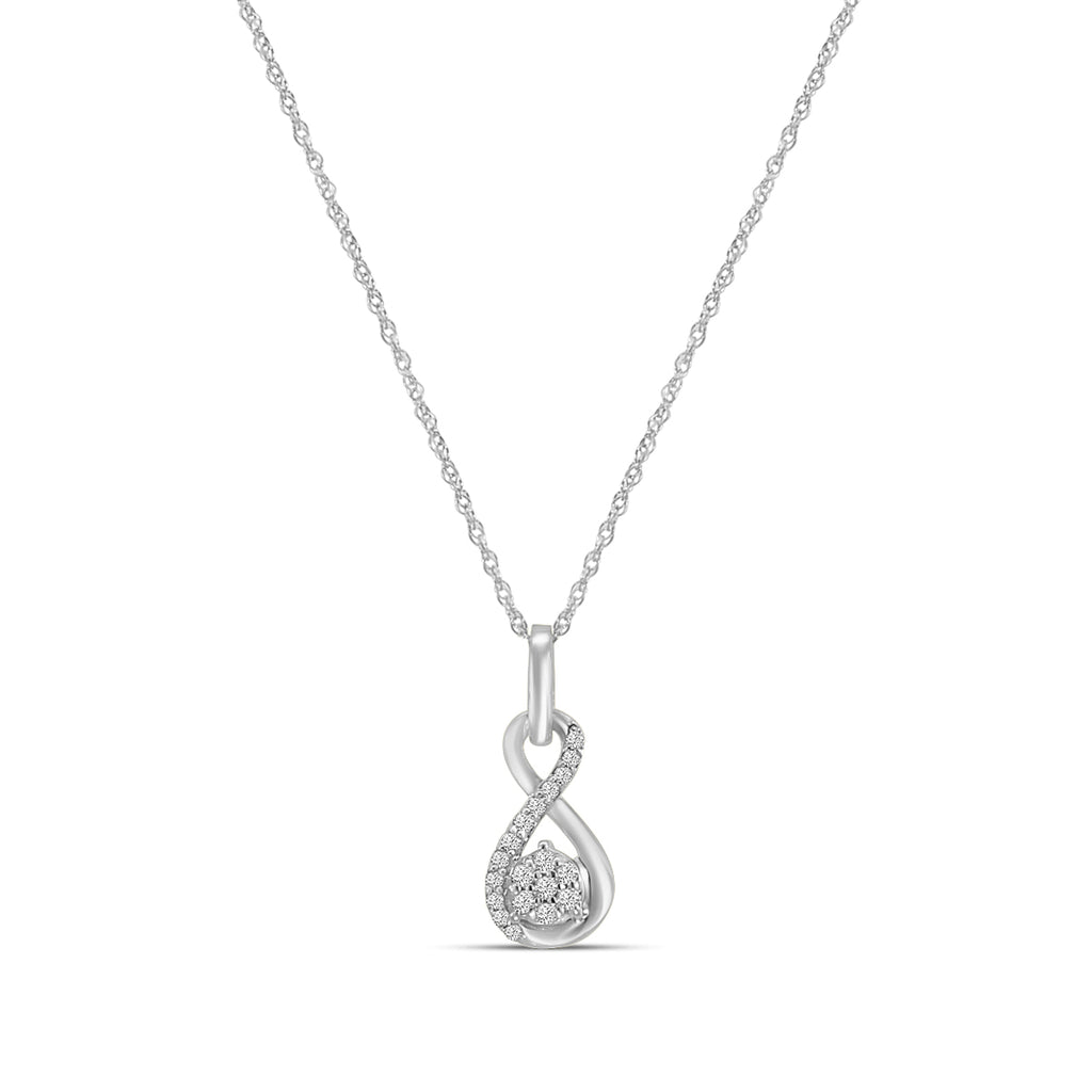 0.08 Ctw Diam Infinity Shape Cluster Necklace