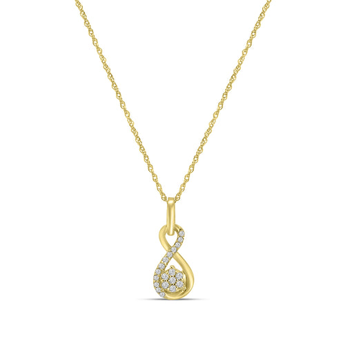 0.08 Ctw Diamond Infinity Shape Cluster Pendant with Chain