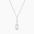 14KW 0.10 Ctw Diamond Paper Clip Oval Pendant with Chain