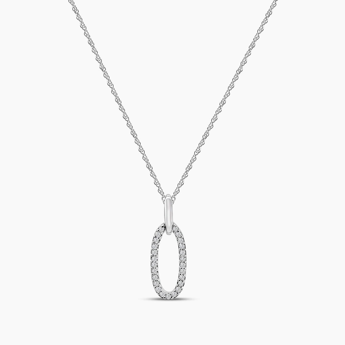 0.10 Ctw Diam Fashion Oval Necklace