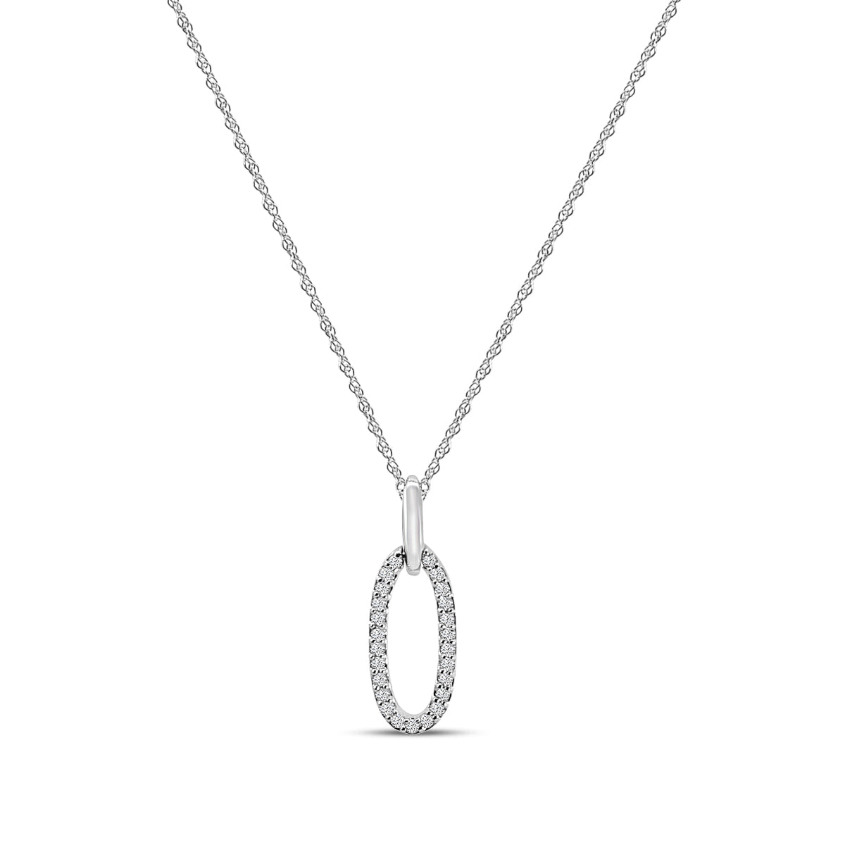 0.10 Ctw Diam Fashion Oval Necklace