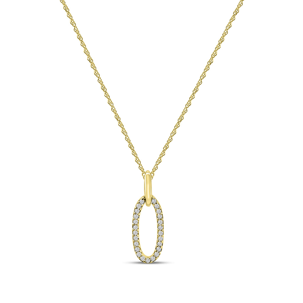 0.10 Ctw Diam Fashion Oval Necklace