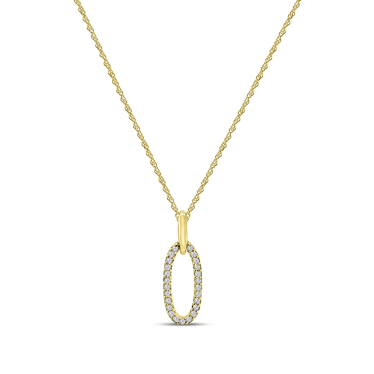 0.10 Ctw Diam Fashion Oval Necklace