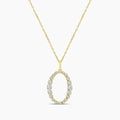 0.50 Ctw Diamond Oval Pendant with Chain