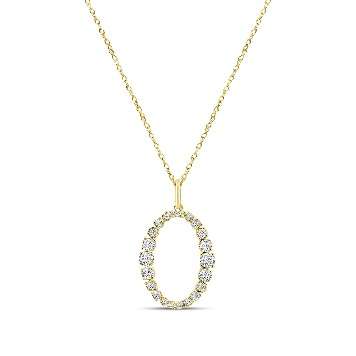 0.50 Ctw Diamond Oval Pendant with Chain