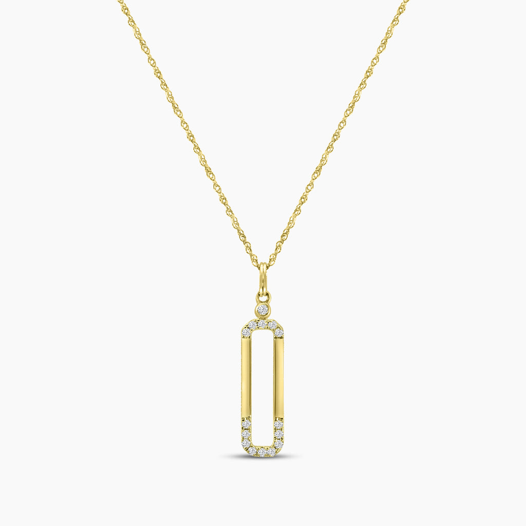 0.10 Ctw Fashion Paperclip Necklace