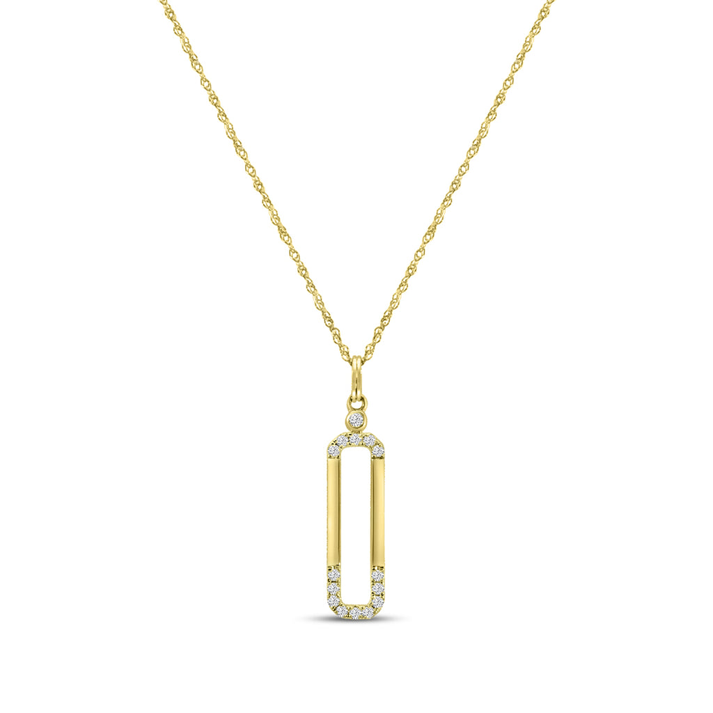 0.10 Ctw Fashion Paperclip Necklace
